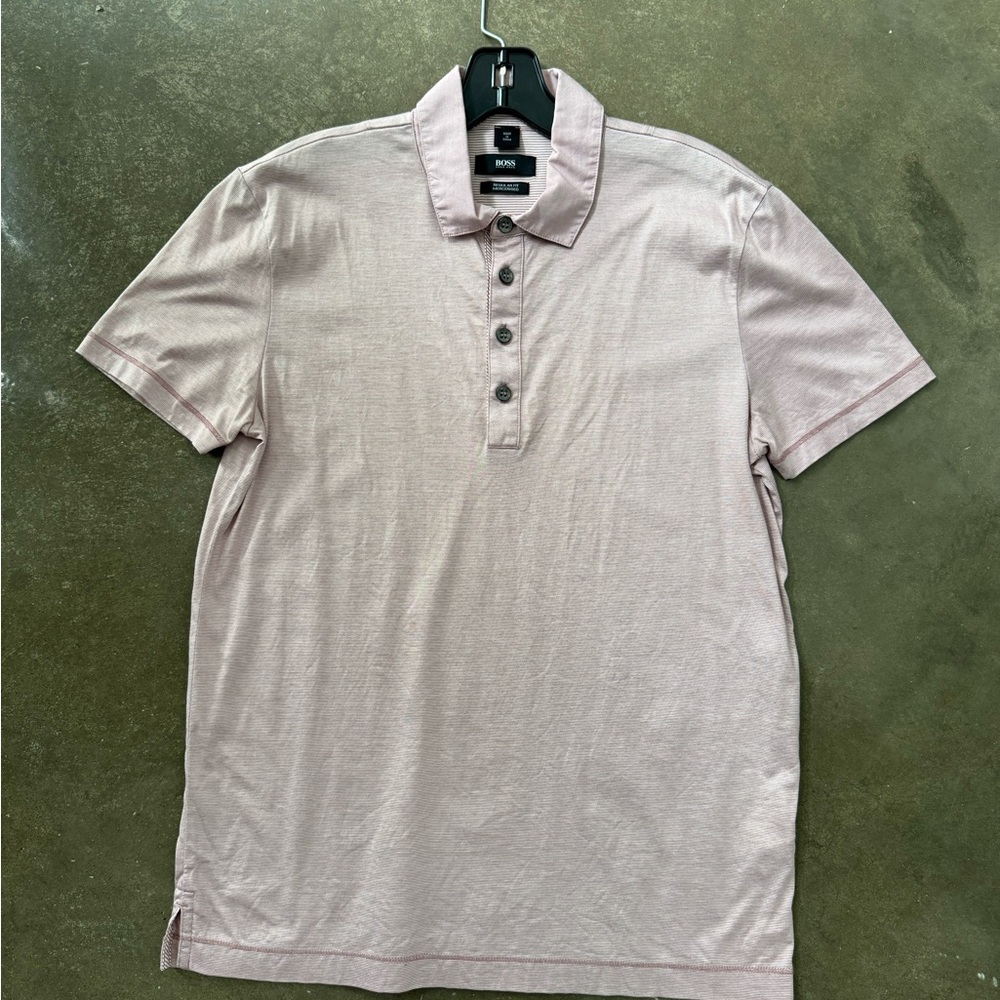 Boss Pink Polo Shirt Classic Design